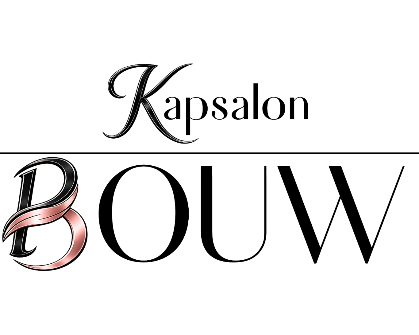 Kapsalon Bouw Logo van Kapsalon Bouw in een eenvoudig zwart-wit ontwerp.